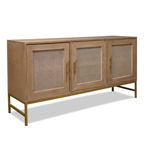 Hudson Furniture Mala Timber and Rattan 3-door Buffet