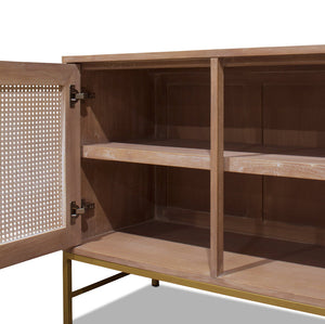Hudson Furniture Mala Timber and Rattan 3-door Buffet