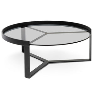 Calibre Furniture Marcel 90cm Glass Round Coffee Table - Large