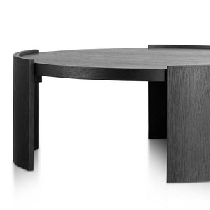 Calibre Furniture Tamera 100cm Wooden Round Coffee Table - Black