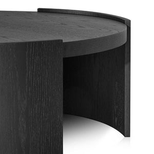 Calibre Furniture Tamera 100cm Wooden Round Coffee Table - Black