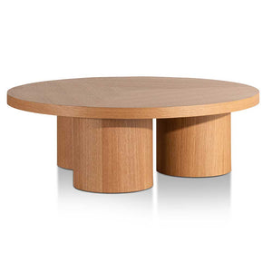 Calibre Furniture Damian 100cm Wooden Round Coffee Table - Natural