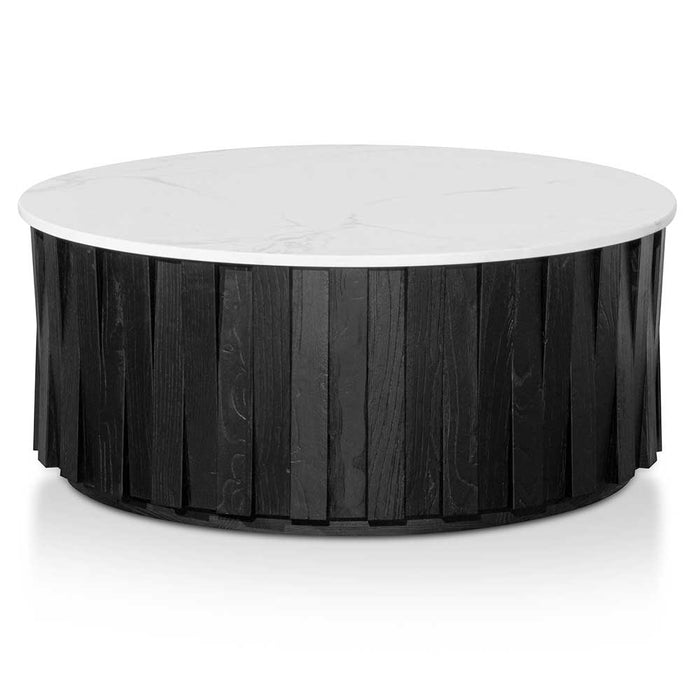 Calibre Furniture Tulisa Porcelain Marble Round Coffee Table - Black