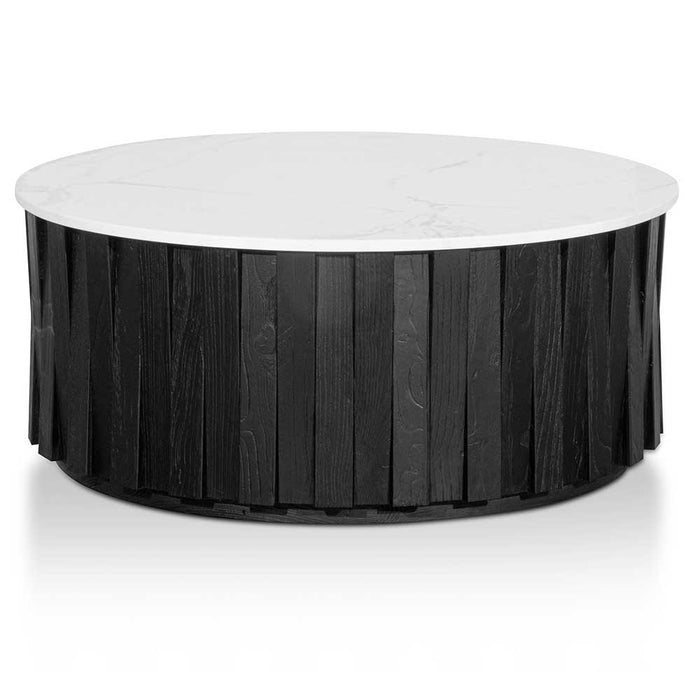 Calibre Furniture Tulisa Porcelain Marble Round Coffee Table - Black