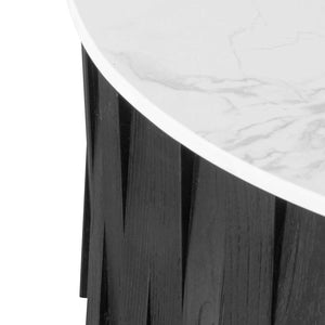 Calibre Furniture Tulisa Porcelain Marble Round Coffee Table - Black