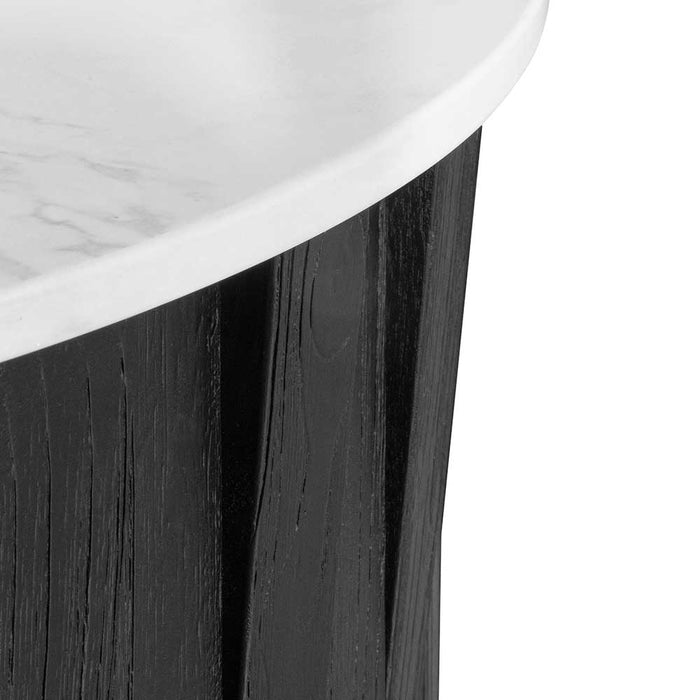 Calibre Furniture Tulisa Porcelain Marble Round Coffee Table - Black