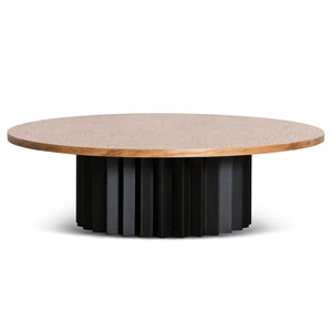Calibre Furniture Luther Round Messmate Coffee Table - Black Base