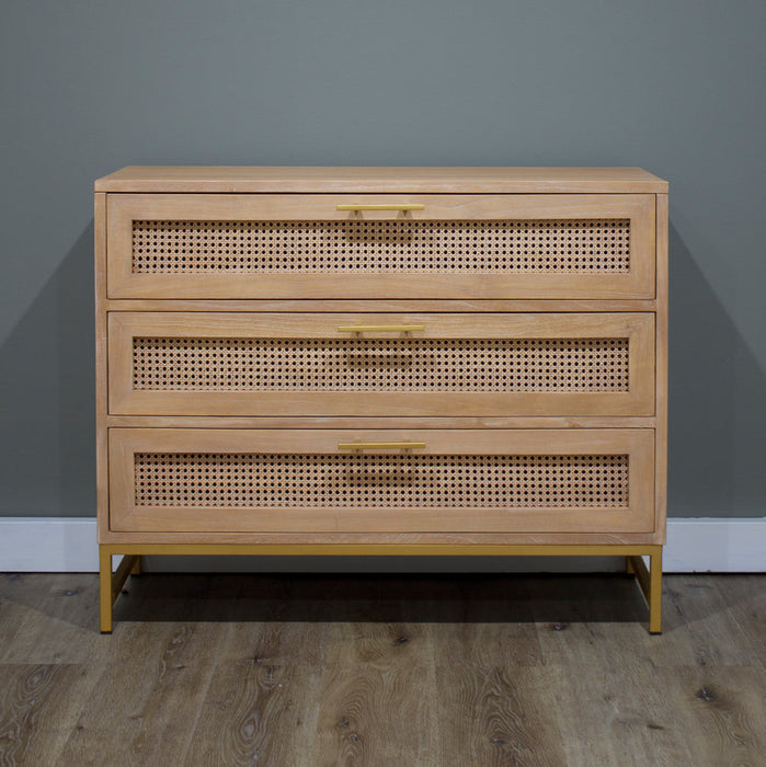 Hudson Furniture Mala Timber and Rattan Lowboy Chest