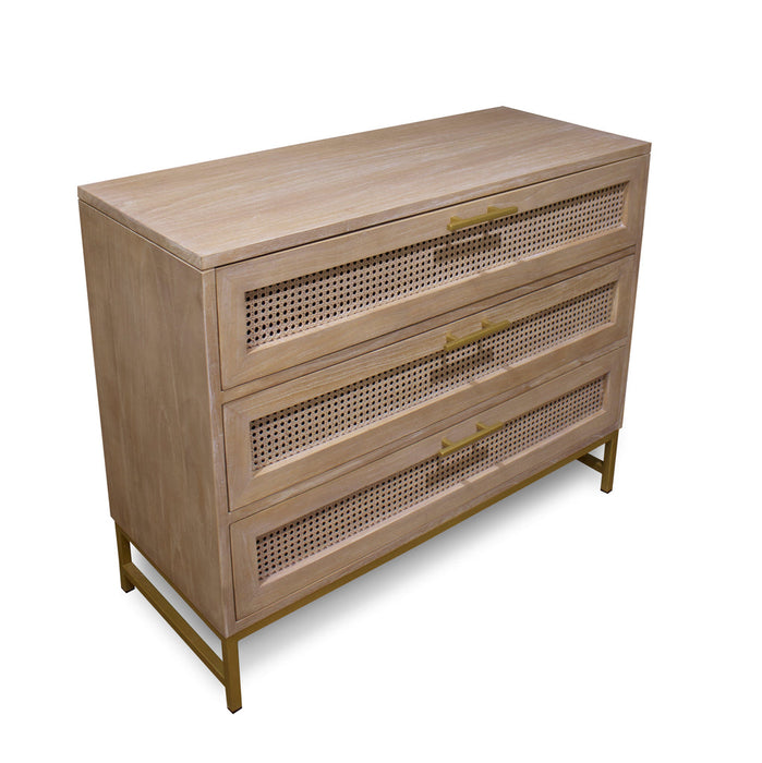 Hudson Furniture Mala Timber and Rattan Lowboy Chest