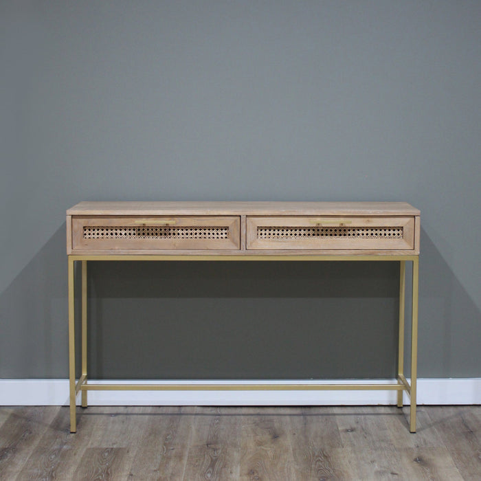 Hudson Furniture Mala Timber and Rattan Console