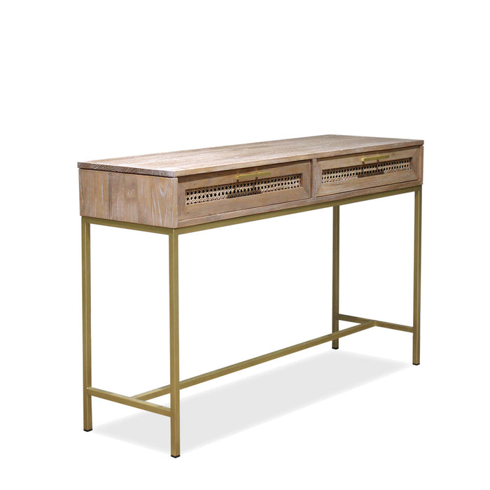 Hudson Furniture Mala Timber and Rattan Console