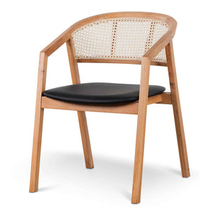 Calibre Furniture Wooden Dining Chair - Natural with Black Seat