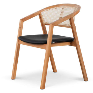 Calibre Furniture Wooden Dining Chair - Natural with Black Seat