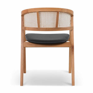 Calibre Furniture Wooden Dining Chair - Natural with Black Seat