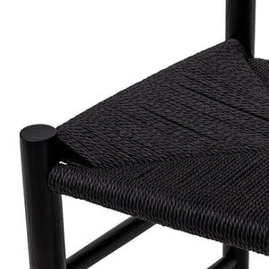 Calibre Furniture Set of 2 - Erika Rattan Dining Chair - Full Black