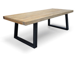 Calibre Furniture Edwin Reclaimed Elm Wood 2.4m Dining Table - Upgraded Top