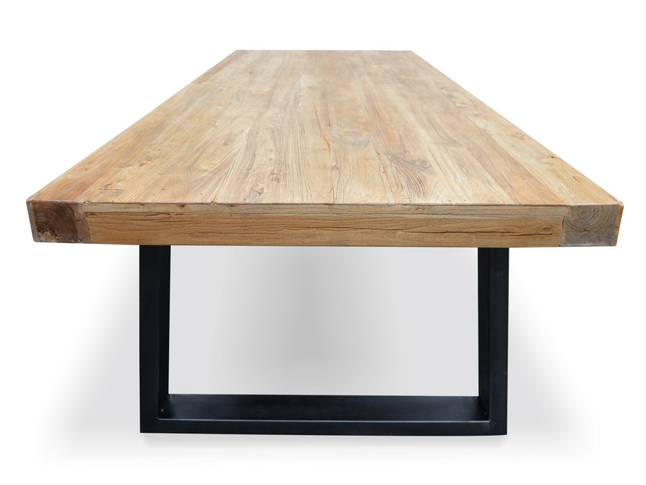 Calibre Furniture Edwin Reclaimed Elm Wood 2.4m Dining Table - Upgraded Top