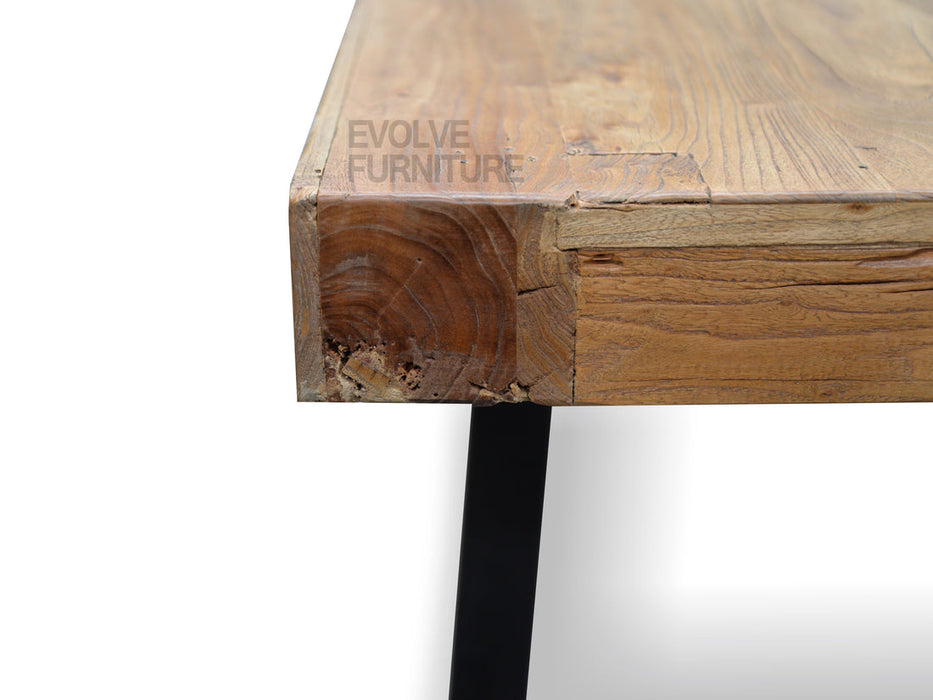 Calibre Furniture Edwin Reclaimed Elm Wood 2.4m Dining Table - Upgraded Top