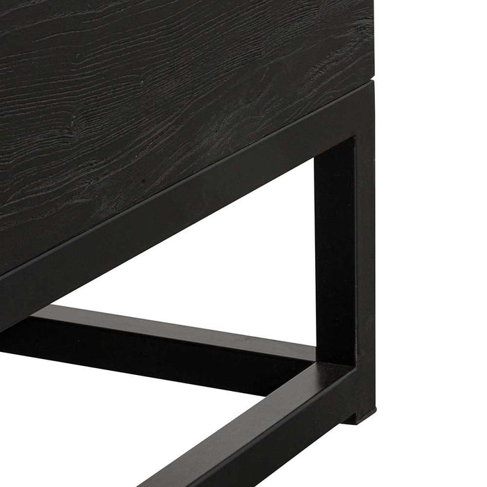 Calibre Furniture Ted 1.2m Elm Coffee Table - Full Black