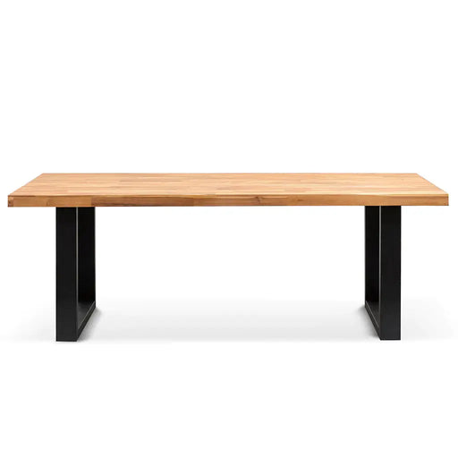 Calibre Furniture Lennon 2.1m Outdoor Dining Table - Natural with Black Leg