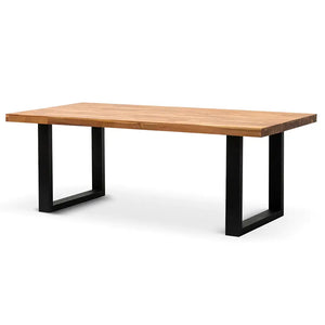 Calibre Furniture Lennon 2.1m Outdoor Dining Table - Natural with Black Leg