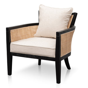 Calibre Furniture Marion Rattan Armchair - Black with Sand White