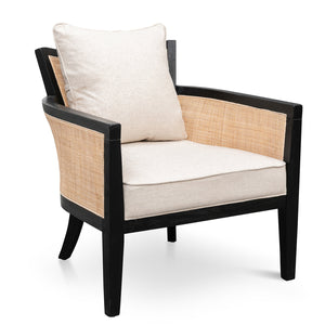 Calibre Furniture Marion Rattan Armchair - Black with Sand White