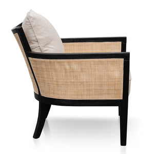 Calibre Furniture Marion Rattan Armchair - Black with Sand White