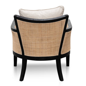 Calibre Furniture Marion Rattan Armchair - Black with Sand White