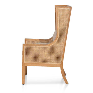 Calibre Furniture Lowell Wingback Rattan Armchair - Distress Natural - Sand White