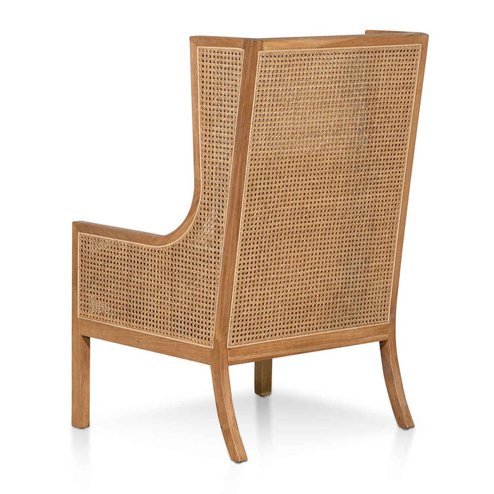 Calibre Furniture Lowell Wingback Rattan Armchair - Distress Natural - Sand White