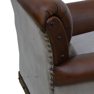Country Cream Vintage Leather Arm Chair