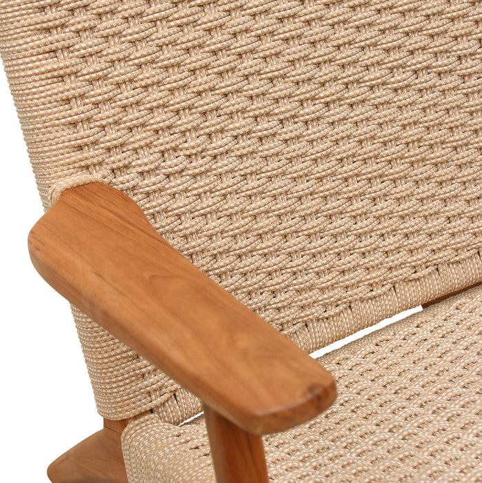 Hudson Furniture Teak And String Weave Easy Chair