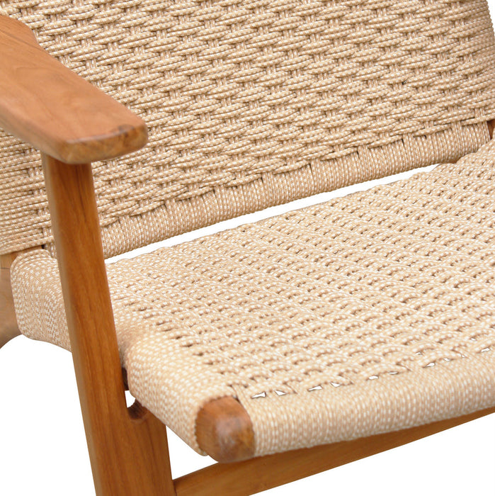 Hudson Furniture Teak And String Weave Easy Chair