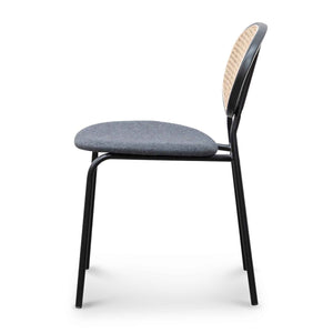 Calibre Furniture Grey Fabric Dining Chair - Black
