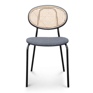 Calibre Furniture Grey Fabric Dining Chair - Black