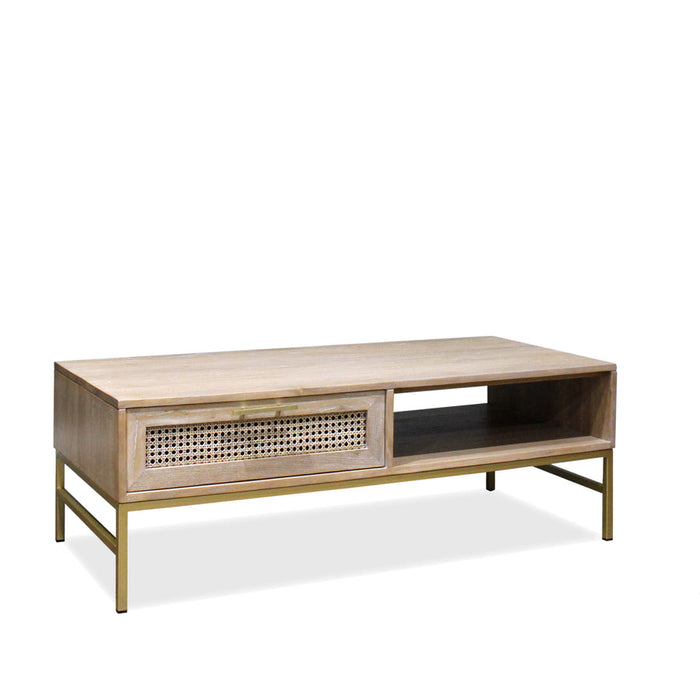 Hudson Furniture Mala Timber And Rattan Coffee Table