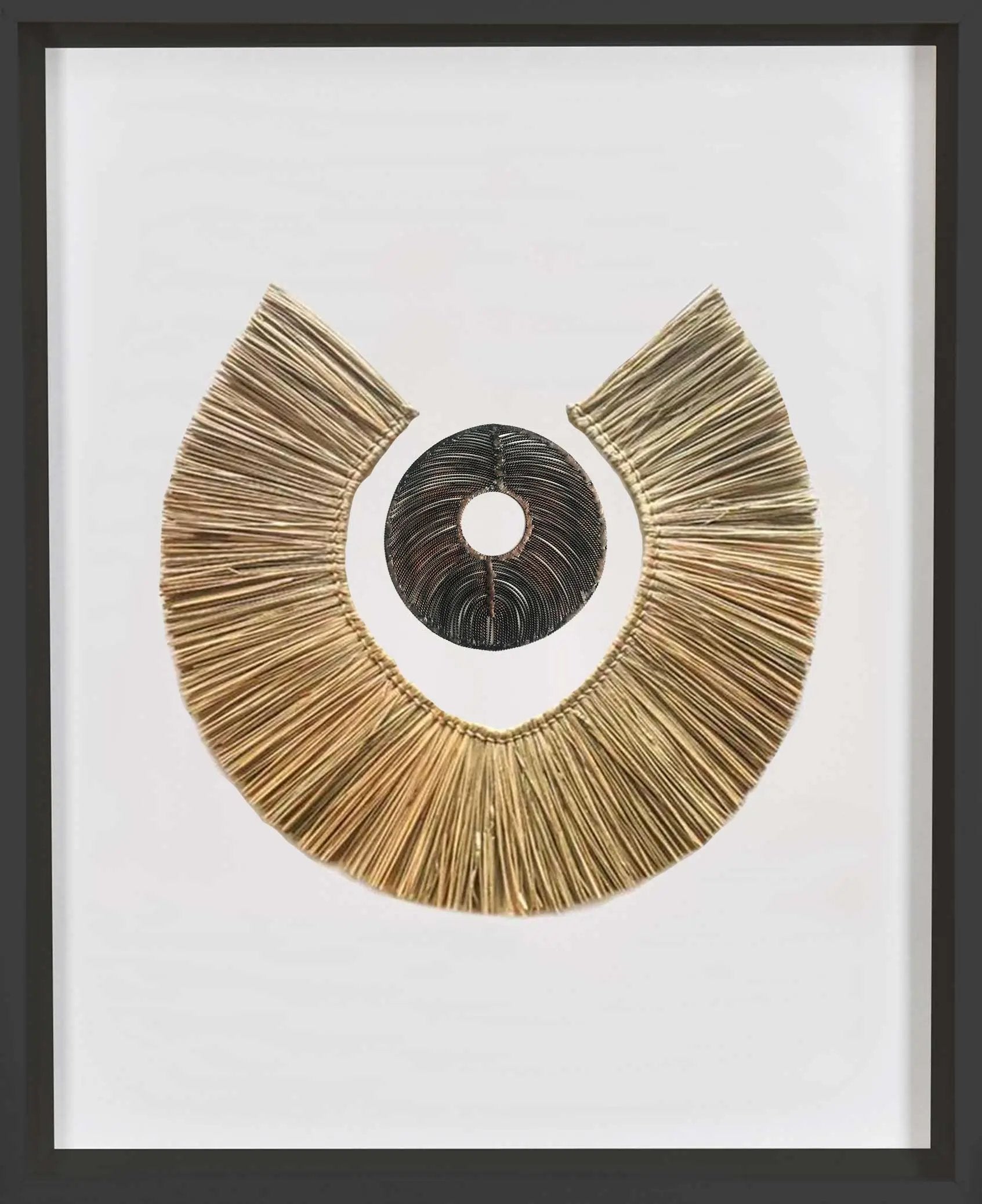 Bandhini Design African Disc Copper & Grass Ring Artwork 67 x 85 cm