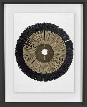 Bandhini Design African Disc Copper & with Black & Natural Grass Ring Artwork 67 x 85 cm