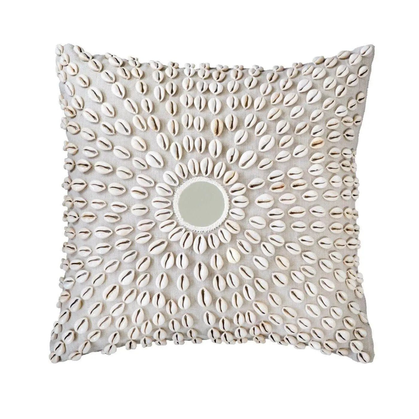 Bandhini Design Shell Kauri Mirror Natural Medium Cushion