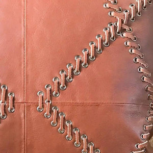 Bandhini Design Leather Crop Pattern Lounge Cushion