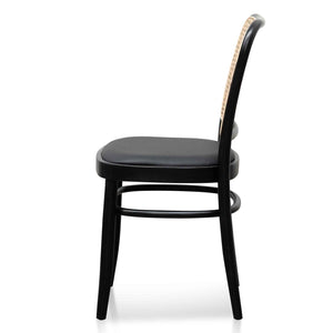 Calibre Furniture Bonilla Black Cushion Dining Chair - Natural Rattan
