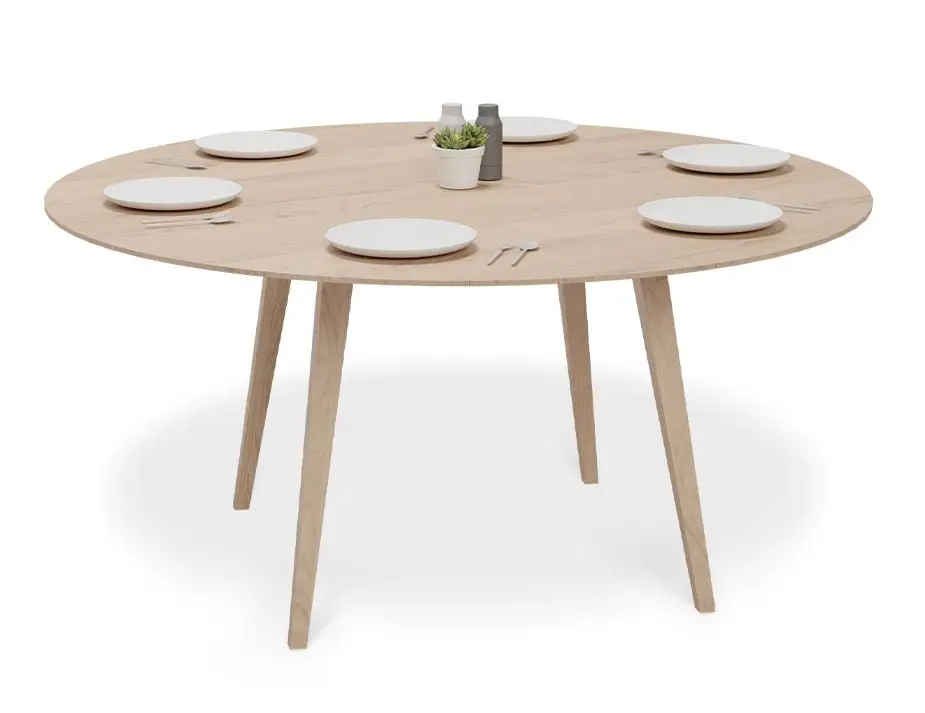 Level Copenhagen Solid Oak Round Dining Table