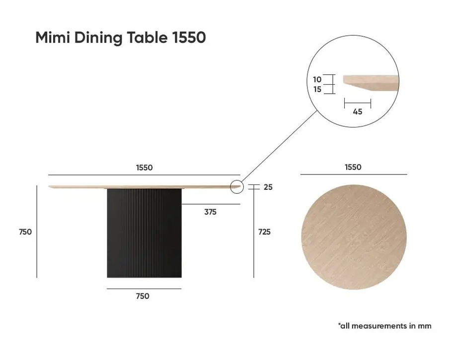 Level Large Round Mimi Dining Table