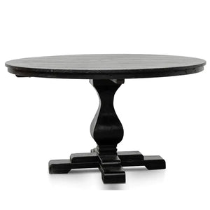 Calibre Furniture Gene Reclaimed Wood 1.4m Round Dining Table - Rustic Black