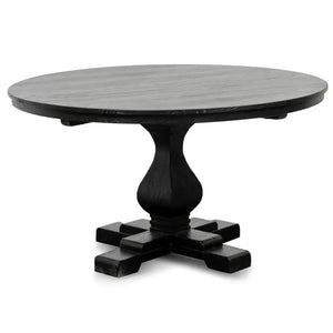 Calibre Furniture Gene Reclaimed Wood 1.4m Round Dining Table - Rustic Black