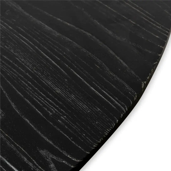 Calibre Furniture Gene Reclaimed Wood 1.4m Round Dining Table - Rustic Black