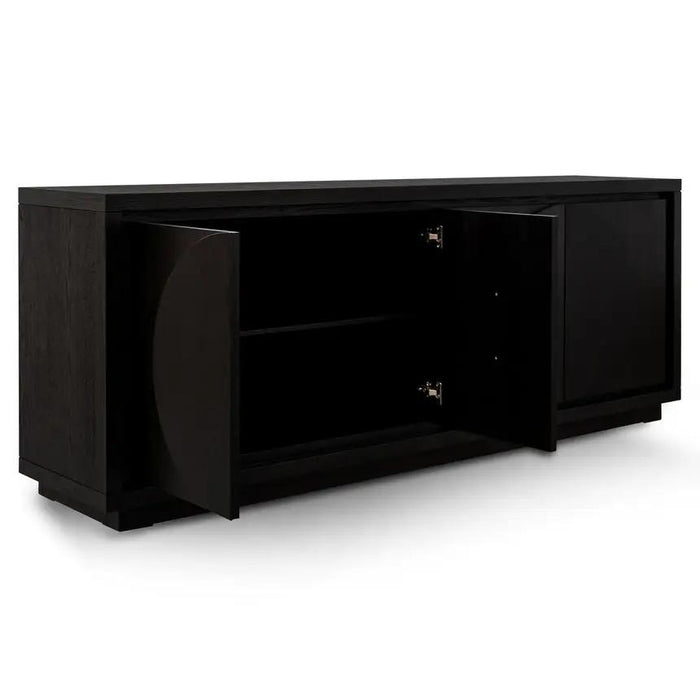 Calibre Furniture Bonnie 2m Wooden Buffet Unit - Textured Espresso Black