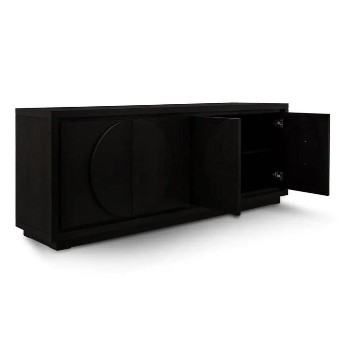 Calibre Furniture Bonnie 2m Wooden Buffet Unit - Textured Espresso Black