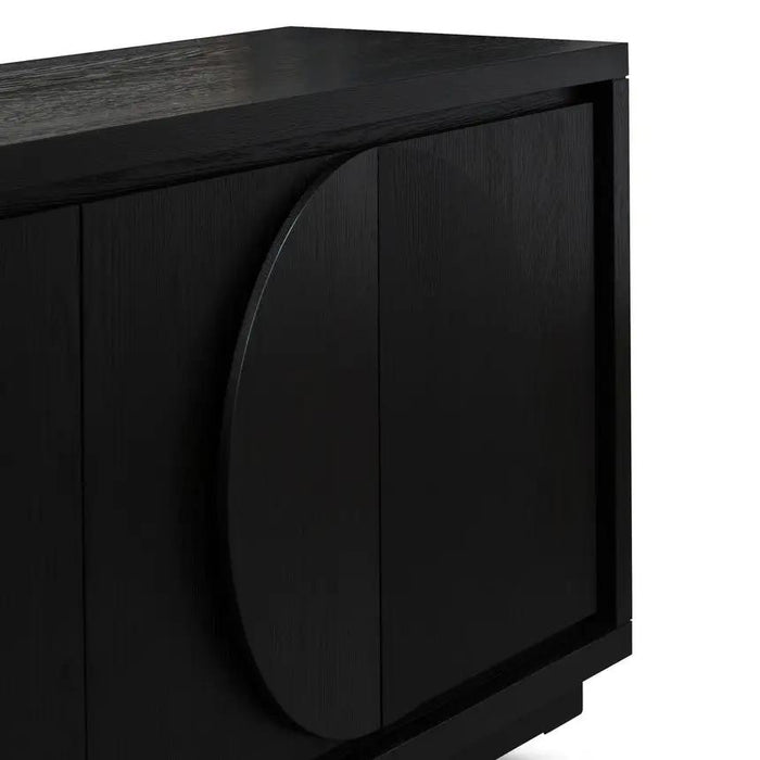 Calibre Furniture Bonnie 2m Wooden Buffet Unit - Textured Espresso Black